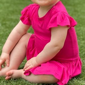 Posh Peanut Pink Girls Romper